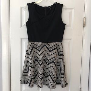Black and cream mini dress